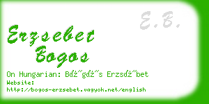 erzsebet bogos business card